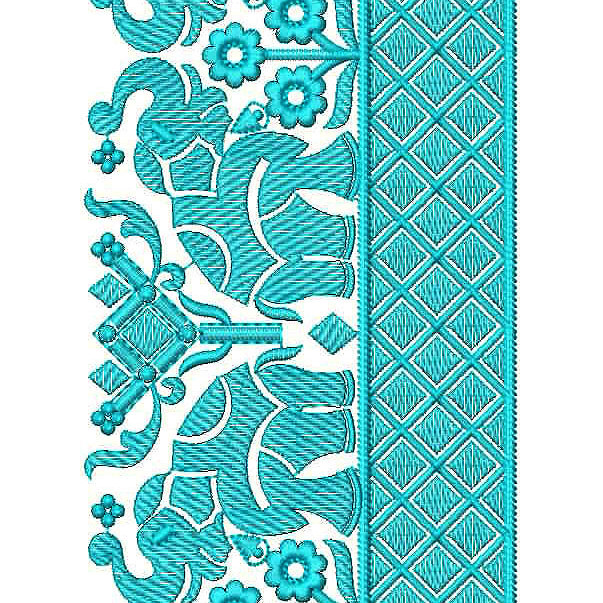 Elephant Border Embroidery Design 24766
