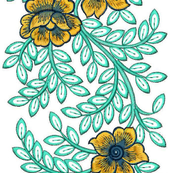 Fancy Flower Border Embroidery Design 24762