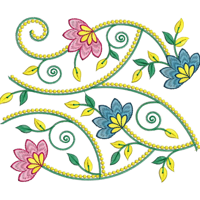 Floral Border Embroidery Design