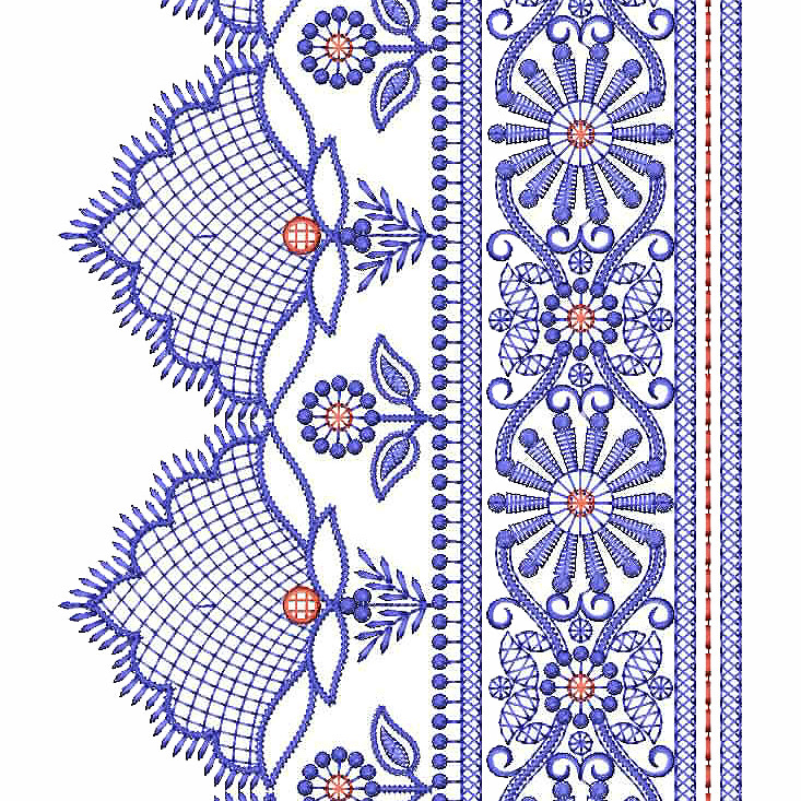 Floral Embroidery Border Designs 25664