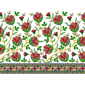 Flower Border Embroidery Pattern