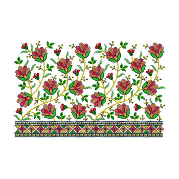 Flower Border Embroidery Pattern