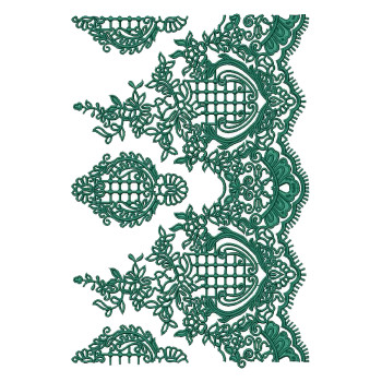 French Alencon Border Embroidery Design 25013