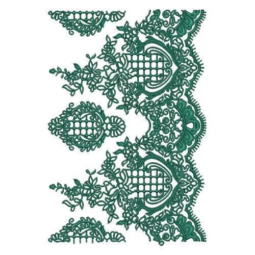 French Alencon Border Embroidery Design 25013