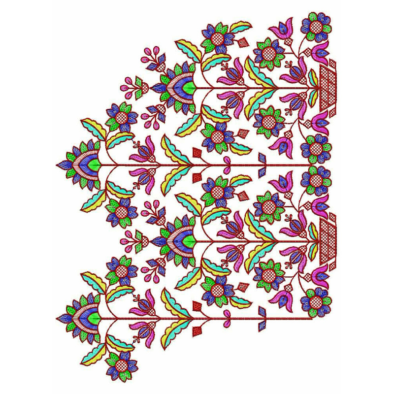 Fressia Flat With Sequins Bigborder Embroidery Designs 24935