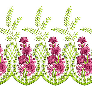 Grass Pattern Embroidery Border