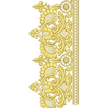 Half Flower Lace Embroidery Designs 25540