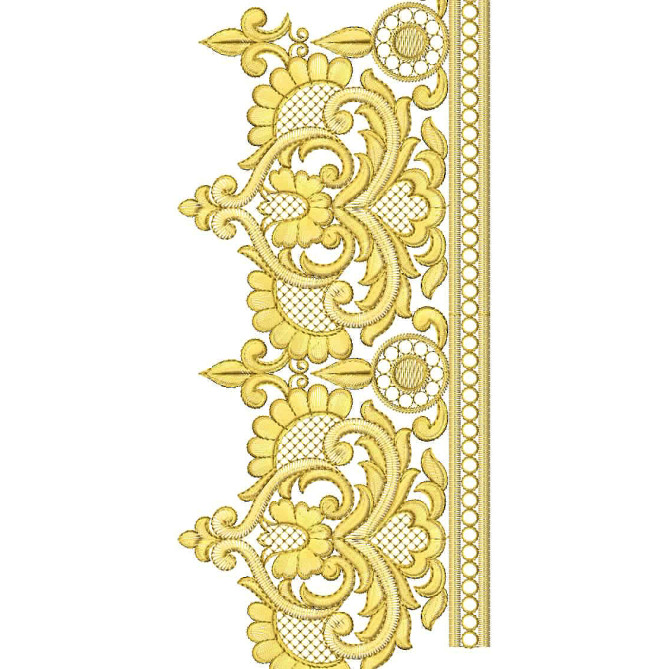 Half Flower Lace Embroidery Designs 25540