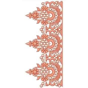 Jacquard Stitch With Mirror Work Border Embroidery Design 24806