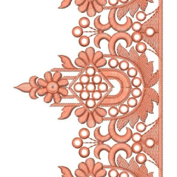 Jacquard Stitch With Mirror Work Border Embroidery Design 24806