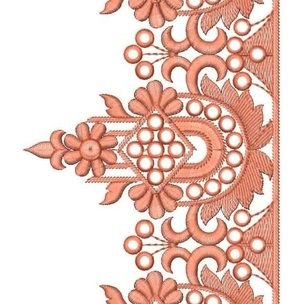 Jacquard Stitch With Mirror Work Border Embroidery Design 24806