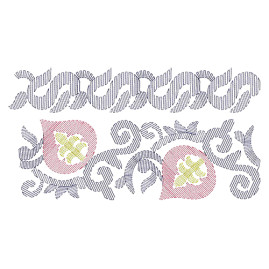 Kantha Embroidery Run Stitches Border