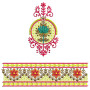 Lotus Embroidery Border