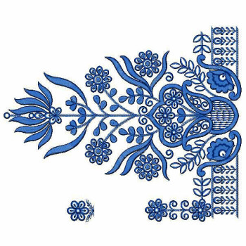 Lotus With Paisley Border Embroidery Design 24737