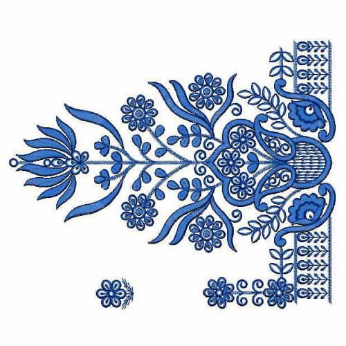 Lotus With Paisley Border Embroidery Design 24737