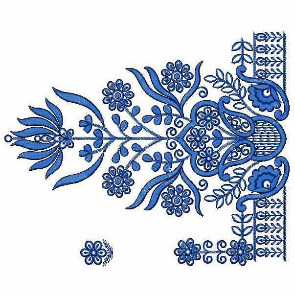 Lotus With Paisley Border Embroidery Design 24737