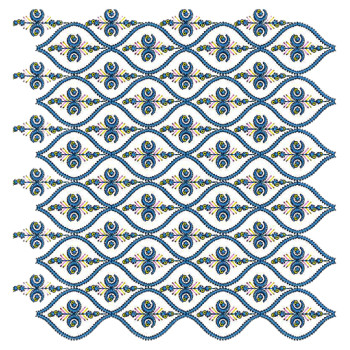 Majolika Pattern Sequins Border