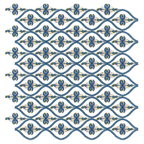 Majolika Pattern Sequins Border