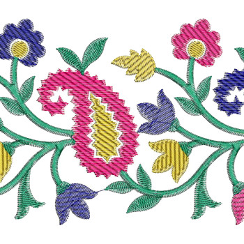 Mexican Embroidery Border Design