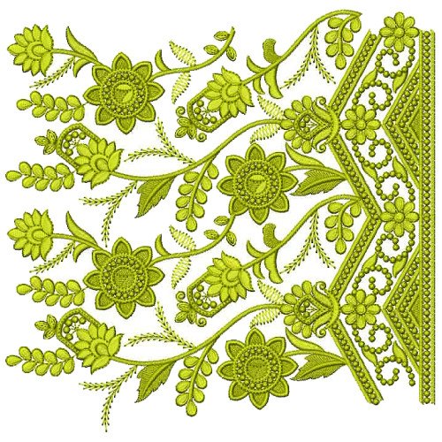 Pansy Style Border Embroidery Design 25434