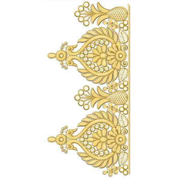 Peacock Border Embroidery Design 24808