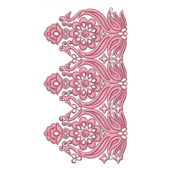 Peacock With Flower Mirror Work Embroidery Design 24800