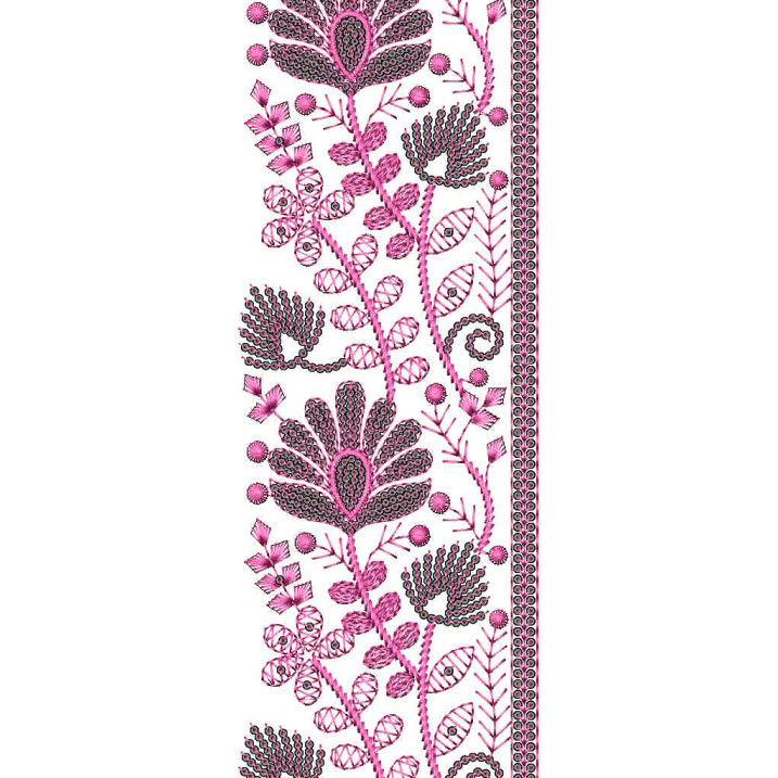 Pink Color Lace Embroidery Designs 25530