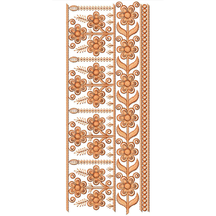 Saree Big Border Embroidery Design 25422