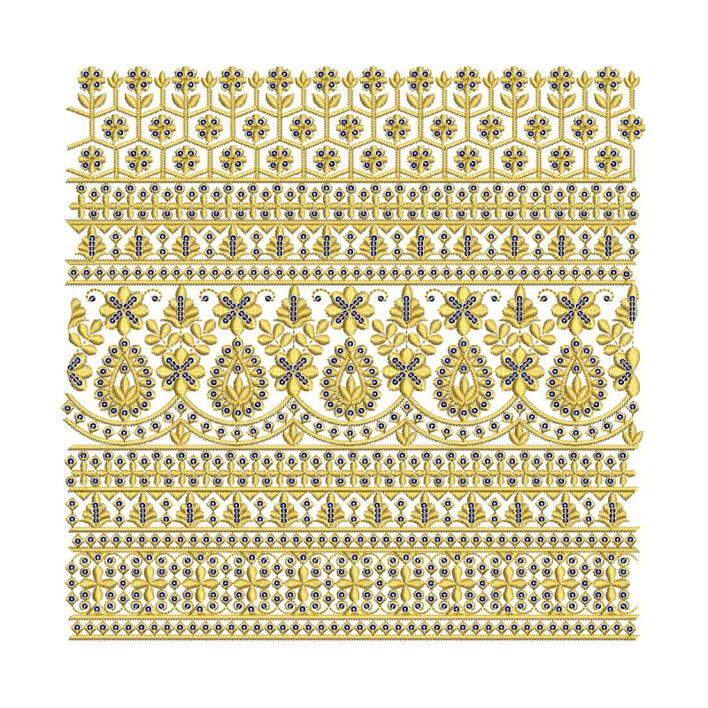 Sequin Embroidery Border Design