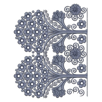 Small Tree Saree Border Embroidery Design 25714