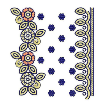 Stone Work Border Embroidery Design 24795