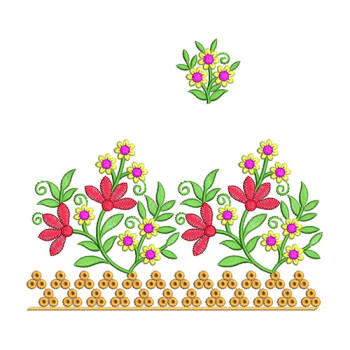Tiny Flower Embroidery Border