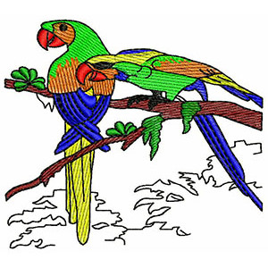 Good Parrot Pair Embroidery Design 21188
