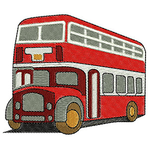 Double Decker Bus Embroidery Design 22243