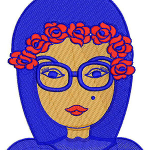Women Face Embroidery Design 22246