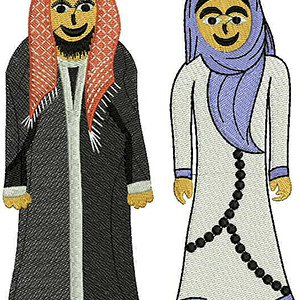 Arabian Muslim Couple Embroidery 22249