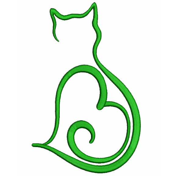 Silhouette Cat Machine Embroidery Designs 25635