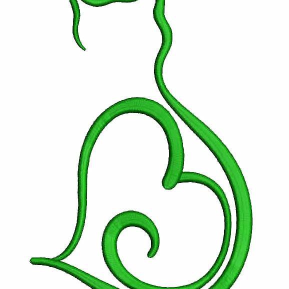 Silhouette Cat Machine Embroidery Designs 25635