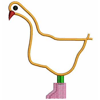 Chicken Outline Machine Embroidery Design 25624