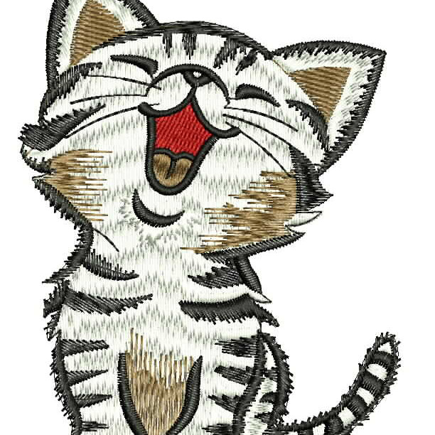 Cute Kitten Embroidery Design 25637