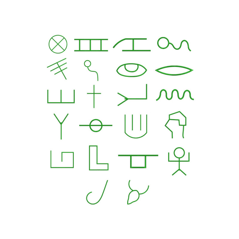 Paleo Hebrew Fonts Embroidery Design 24958