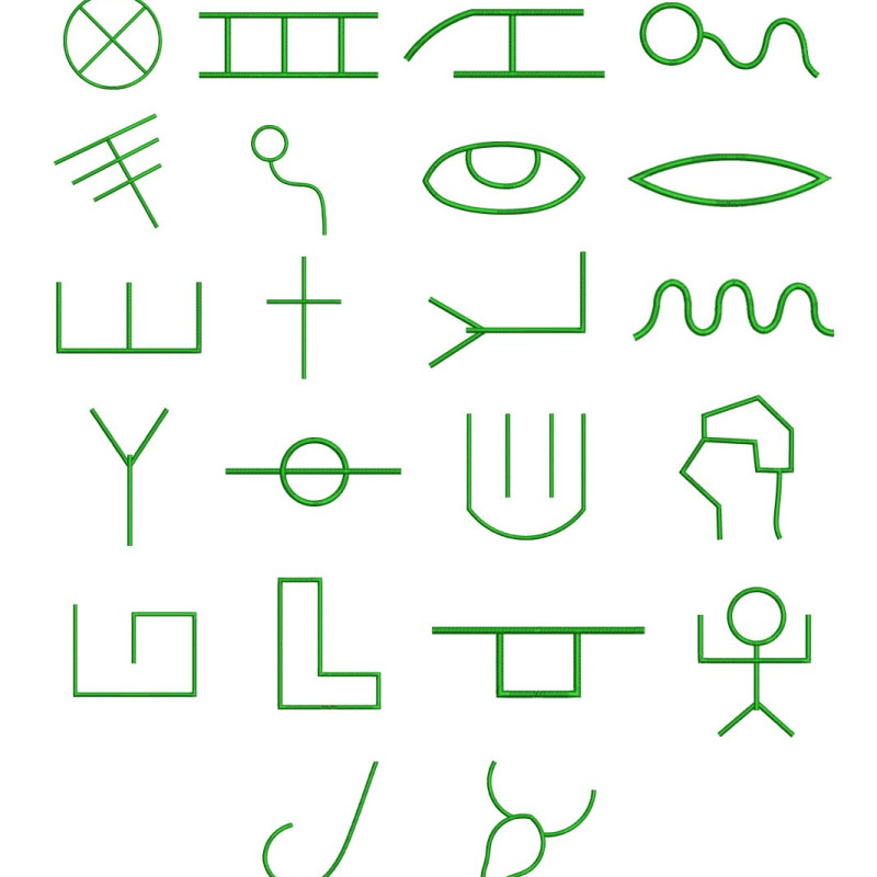 Paleo Hebrew Fonts Embroidery Design 24958