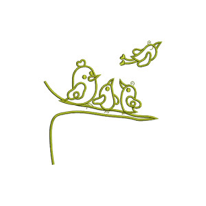 Japanese Bird Art Shikishi Embroidery Design