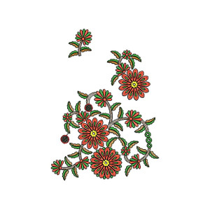 Indian Patchwork Pillow Embroidery Design