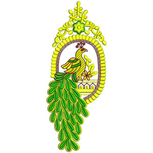 Chinese Peacock Cushion Cover Embroidery Design