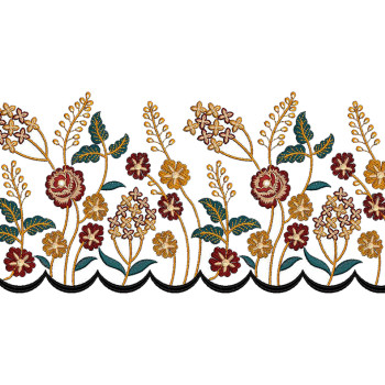 Cushion Cover Jacobean Floral Embroidery