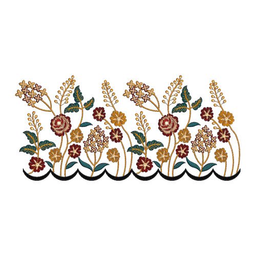 Cushion Cover Jacobean Floral Embroidery