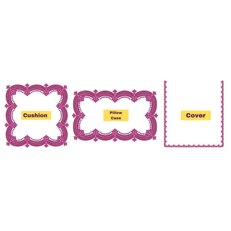 Machine Embroidery Bed Sheet Design 26266