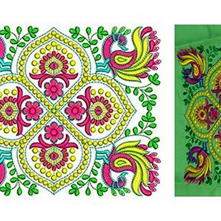 Peacock Cushion Embroidery Design 20103