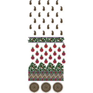 Boho Designer Outfit Embroidery Design 12420